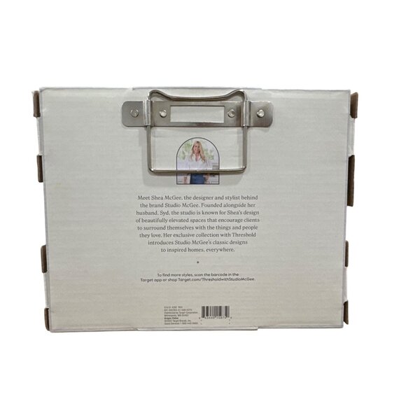 Gold Framed Wall Art With White Floral Vase Design By Threshold Studio McGee 8" - Picture 3 of 6